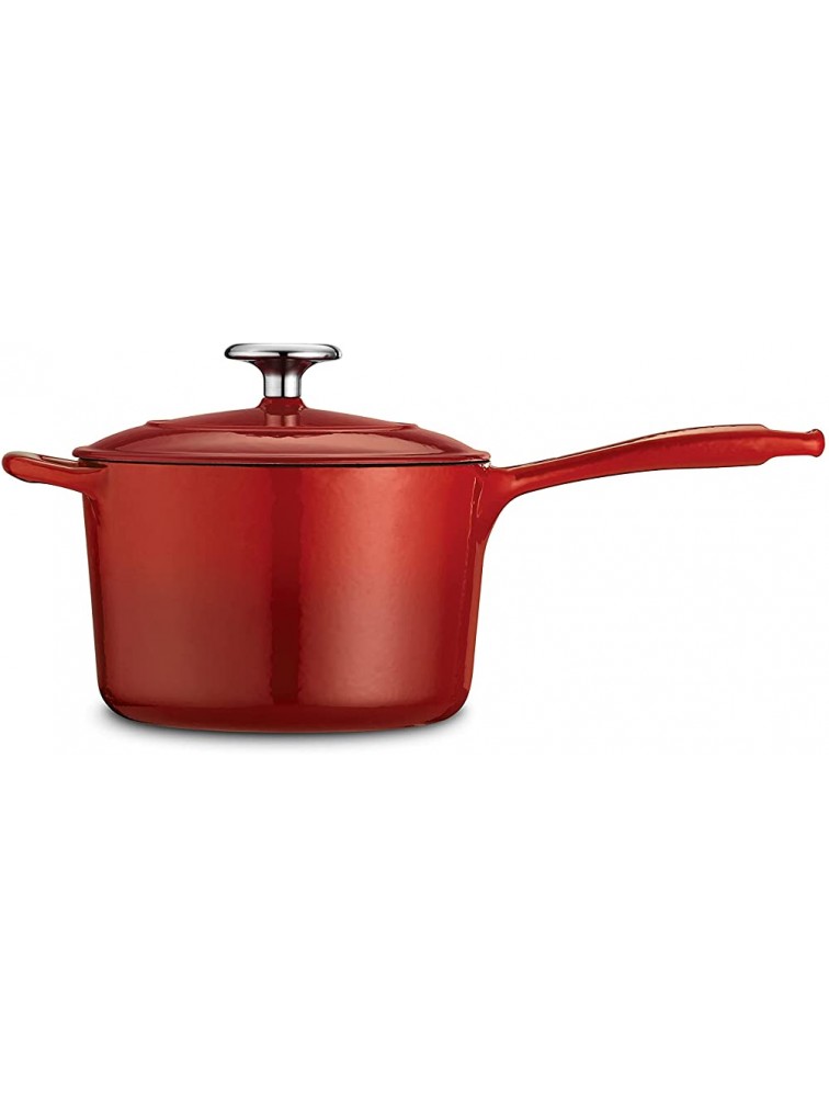 Tramontina Covered Sauce Pan Enameled Cast Iron 2.5-Quart Gradated Red 80131 060DS - BH5SRY7HV