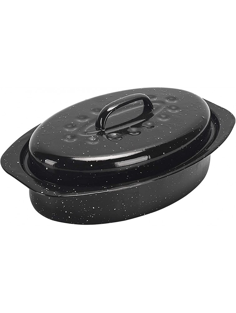 ENAMORY Covered Oval Roaster 13 inches Black - BK1CR0CTS