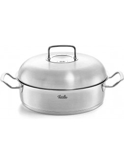 Fissler Pure-Profi Collection Stainless Steel Dutch Oven Roasting-Pot with High Domed Lid 5.1 Quart Induction - BDDHWFWJE