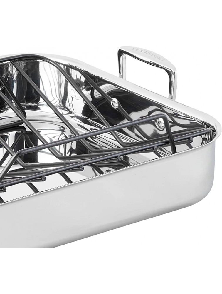 Le Creuset Stainless Steel Roasting Pan with Nonstick Rack 16.25 x 13.25 - BY7AM3W8J
