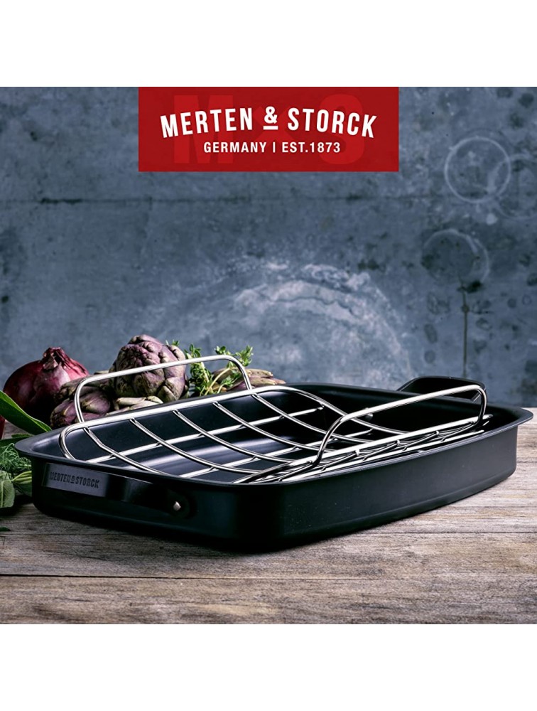 Merten & Storck Carbon Steel 15 x 11.5 Roaster with Rack Black - BO33IQ0K6