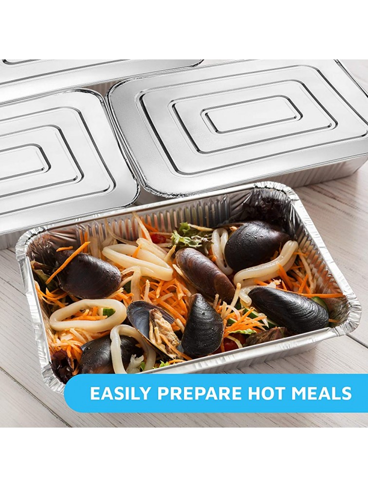 MontoPack Aluminum Foil Half Size Roasting Pans with Lids | Premium 9x13 Standard Size Chafing Tins for Baking Catering & Roasting | Disposable Steam Table Trays Portable Food Prep Containers 20 Pack - BC49B7PDC