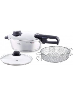 Fissler Vitavit Premium Pressure Cooker 4 Piece Cookware Set 4.2 Quart Pressure Cooker with Glass Lid and Wire Basket Insert Stainless Steel Works on All Stovetops - BDJ9AFDJR