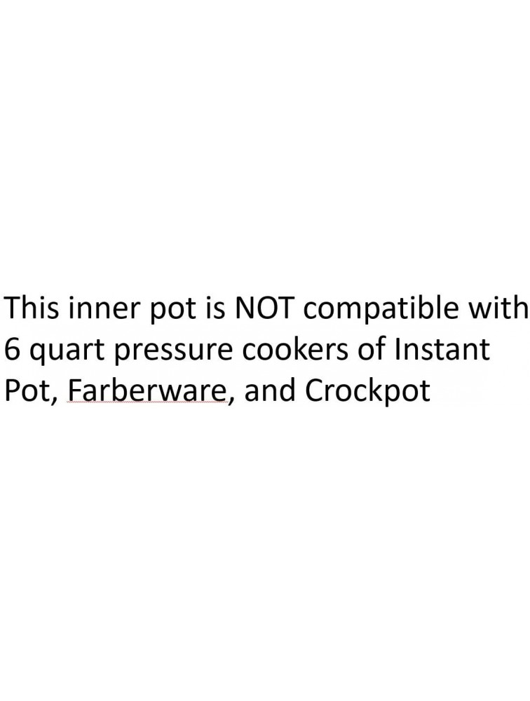 GJS Gourmet Stainless Steel Inner Pot Compatible with 6 Quart Harvest Pressure Pro Cooker Model YBW60P and YBW60LH Stainless Steel 6 Quart. This pot is not created or sold by Harvest Cookware. - B18D1KFKM