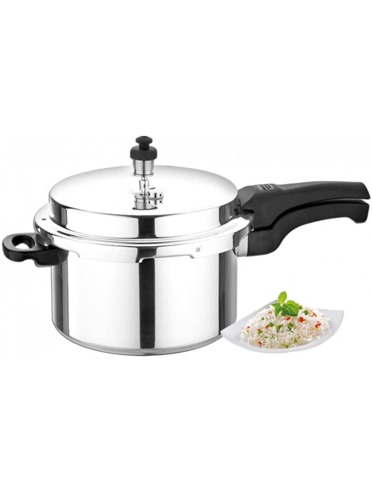 Healthy Choices Small Pressure Cooker 3 Quart Double Safety Valve For All Cooktops Stove Top Cookware for Quick Cooking of Meat Soup Rice Beans & more Stainless Steel 3 Liters - B3PUGF313
