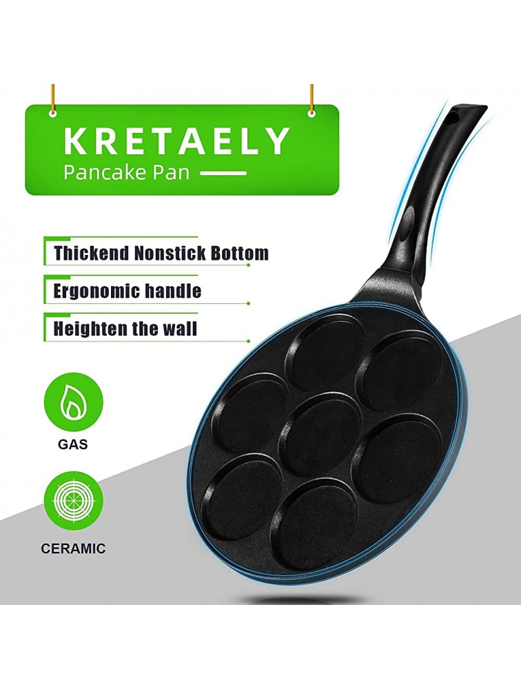 Nonstick Pancake Pan Pancake Griddle With 7-mold Design-KRETAELY Mini Pancake Maker With 100% PFOA Free Coating-black - BM7EQGMAZ