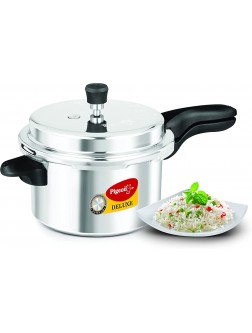 Pigeon Pressure Cooker 5 Quart Deluxe Aluminum Outer Lid Stovetop & Induction Cook delicious food in less time: soups rice legumes and more! 5 Liters - BSG9IOS5K