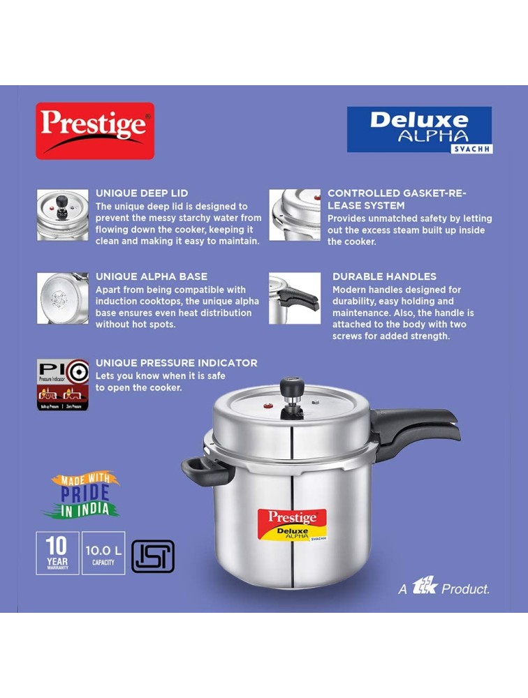 Prestige PRASV10 Pressure Cooker 10 Liter SILVER - BHSWTIXEU