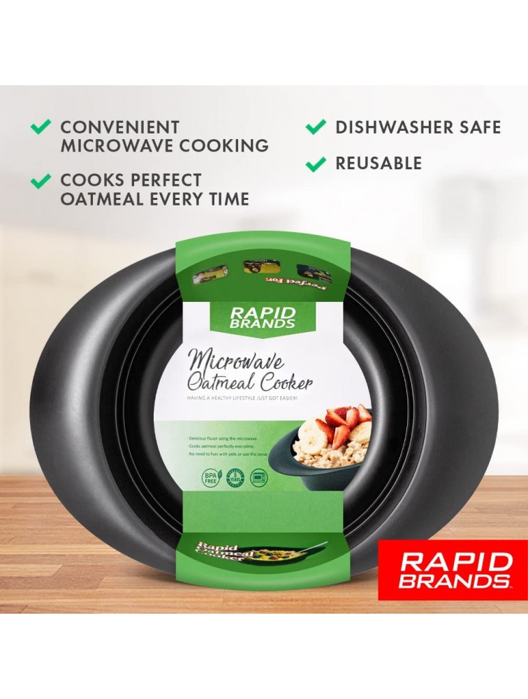 Rapid Oatmeal Cooker | Microwave Instant or Old-Fashioned Oats in 2 Minutes | Perfect for Dorm Small Kitchen or Office | Dishwasher-Safe Microwaveable & BPA-Free - BA07Y16H3
