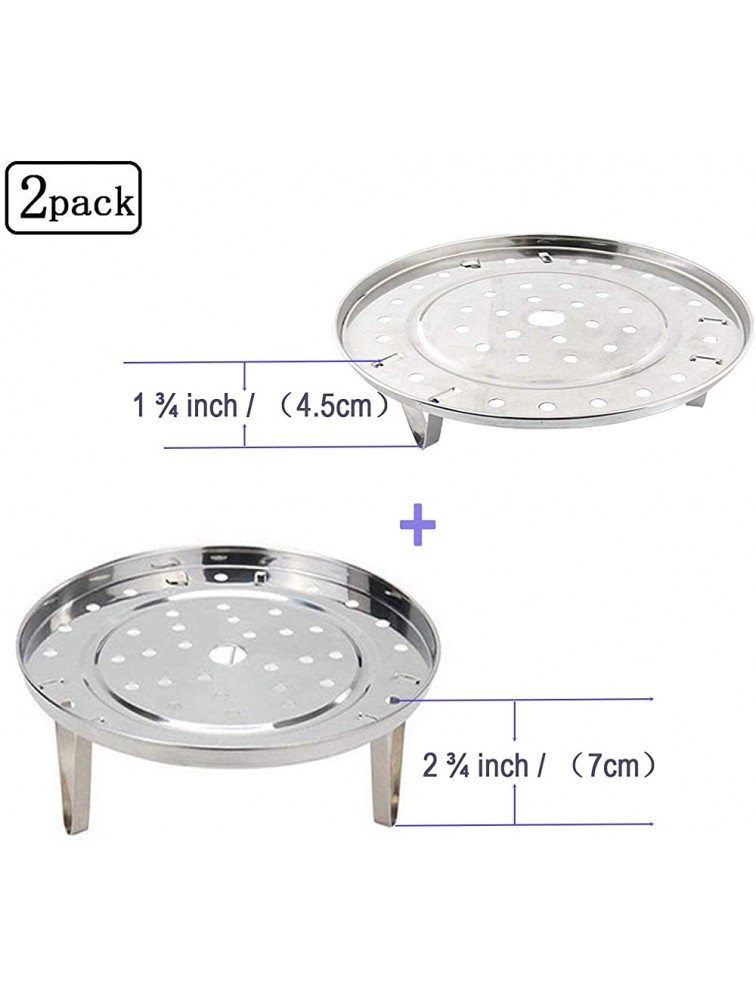 Turbokey 2 Pack Pressure Cooker Rack Food Steam Basket Rack Dia 7.67 Inch with 3 Short and 3 Tall Detachable Legs for Small Jars- Fits Pot 5,6,8 qt Pressure Cooker 7.67 195mm - B252YZKWV