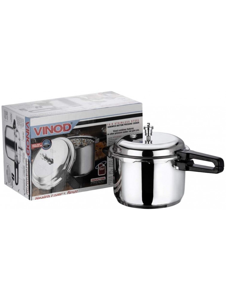 Vinod Stainless Steel Sandwich Bottom Pressure Cooker 8-Liter - BJEX18GL3