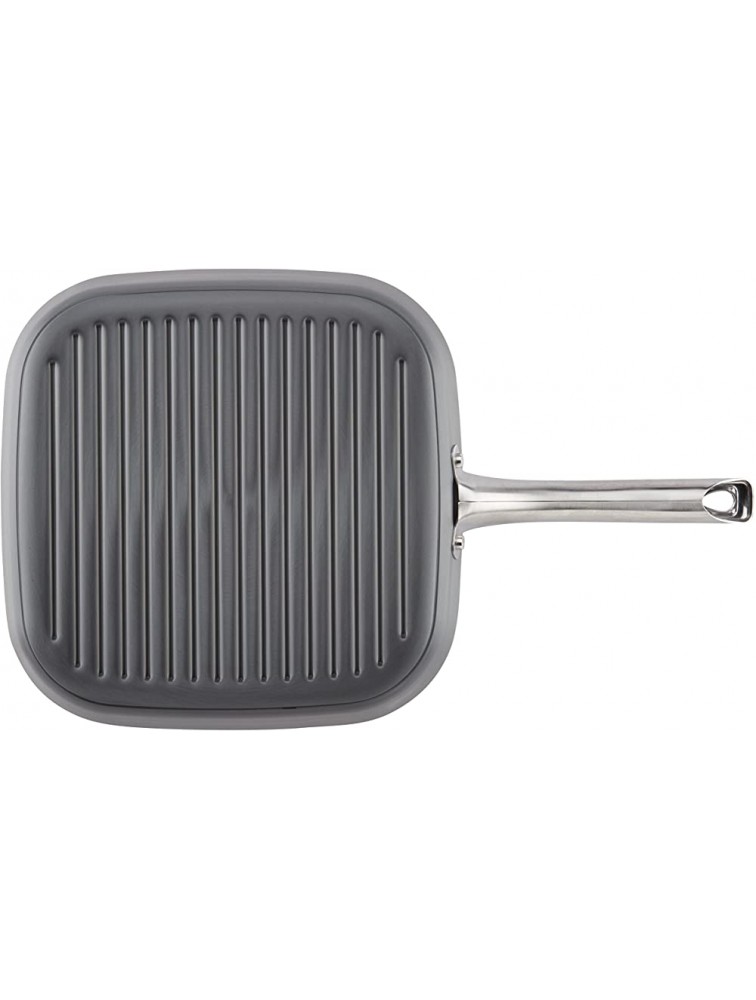 Ayesha Curry Hard Anodized Aluminum Deep Square Grill Frying Pan Small Gray - B0EILI3OX