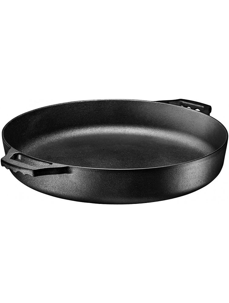 Bruntmor Pre-Seasoned Cast Iron Grill Pan for Outdoor Indoor Cooking. 16 Large Skillet with Dual Handles Durable Frying Pan and Round Tarte Tatin Dish Pan Mini Roasting Dish Oven Safe - B1TBHZK8D