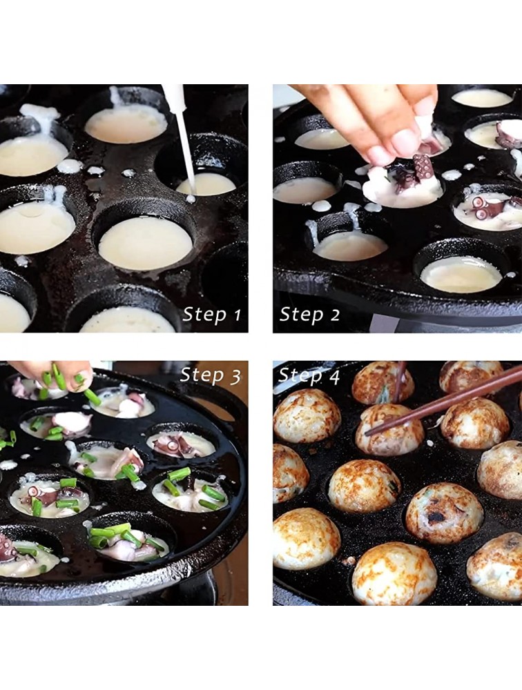 Cast Iron Takoyaki Pan Nonstick TAKOYAKI Pan Grill Pan Cooking Plate 1.5 DIAMETER Half Sphere Takoyaki Maker with 15 Compartment Holes for Baking Cooking 1 Pack Takoyaki Pan-1 - BMO7QYCWJ