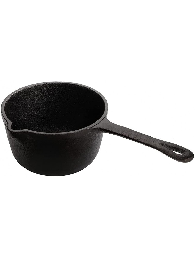 Cedilis 1 Quart Cast Iron Basting Pot with Handle Heavy Duty Construction Sauce Pot for Grilling and Oven Black - BB3JLFBZR
