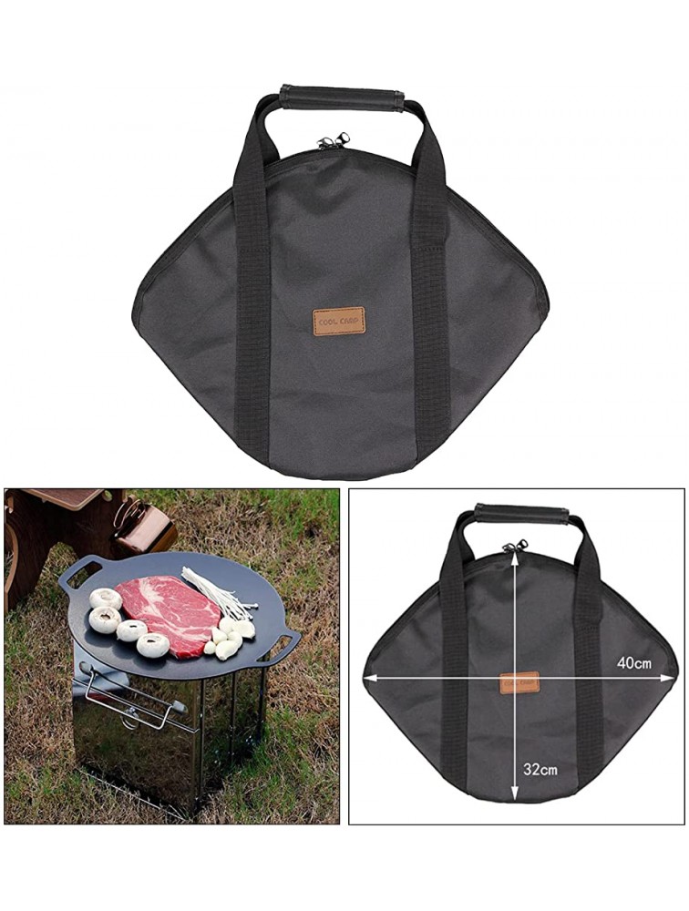 Colcolo Enamel Cast Iron Stovetop Nonstick Barbecue BBQ Grill Pan Barbecue Roasting Plate Cooking Meat Round Frying Pan Indoor Outdoor Camping Storage Bag - B5UTY6WIU