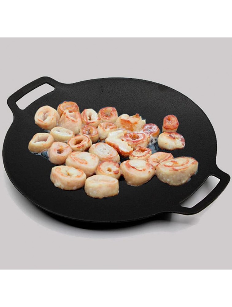 Colcolo Enamel Cast Iron Stovetop Nonstick Barbecue BBQ Grill Pan Barbecue Roasting Plate Cooking Meat Round Frying Pan Indoor Outdoor Camping Storage Bag - B5UTY6WIU