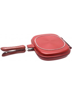 Double-sided Portable BBQ Grill Pan Nonstick Double Omelette Pan Flip Pan Aluminum Alloy Square Pan Jumbo Grill Cookware for Cooking - BT6OYHDWN