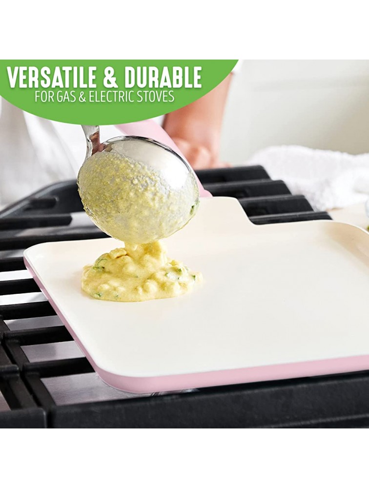 GreenLife Soft Grip Healthy Ceramic Nonstick 11 Griddle Pan PFAS-Free Dishwasher Safe Soft Pink - BZSE14NUQ