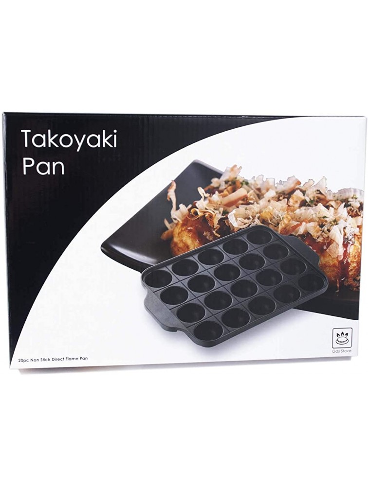 Hinomaru Collection Non Stick Aluminum Casting Takoyaki Pan Savory Octopus Balls Griddle Maker Mold Pan 20pc Rectangular - BNKRYGBM2