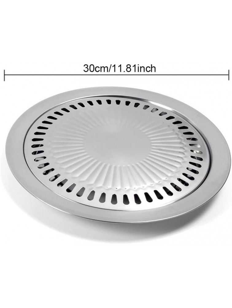 Korean Stovetop Pan Stainless Steel Non-Stick Indoor Barbecue Grill Tray Smokeless Roasting Pan Cooking Meat and Vegetable Stovetop Plate for Indoor Outdoor Camping Grilling BBQ - BTE11AQBA