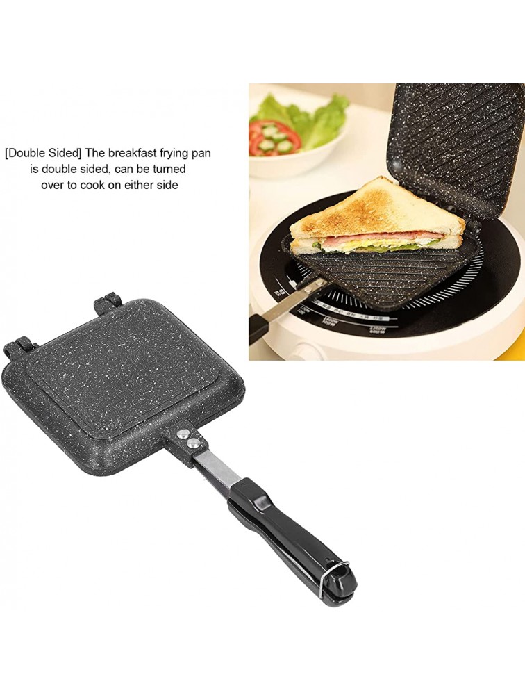 Lazmin112 Nonstick Double Sided Frying Pan Breakfast Pot Aluminum Alloy Flip Tray Barbecue Plate Mold for Indoor and Outdoor Cooked Chicken Fish - BF41AMNOY