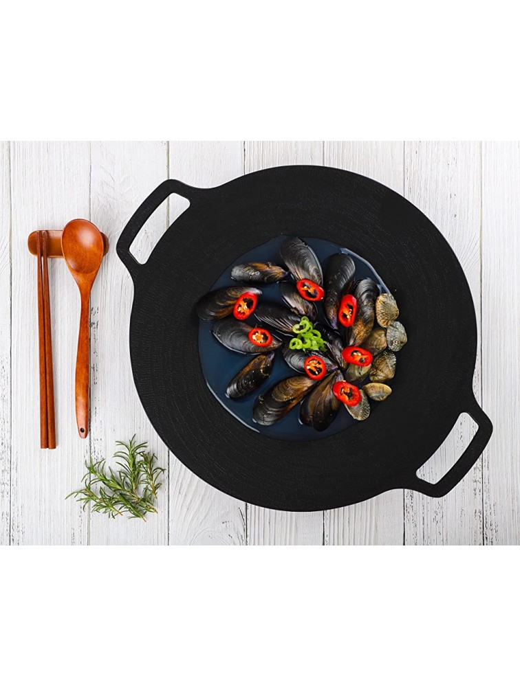 ParkSong Korean Griddle Pan – 6-Ply Coating BBQ Grill Pan induction cookware stove top griddle– Authentic Korean BBQ Pan – Sloped Korean Grill Pan with Handles – Non-Stick Griddle – 14.2inch - BBLBAUWU2