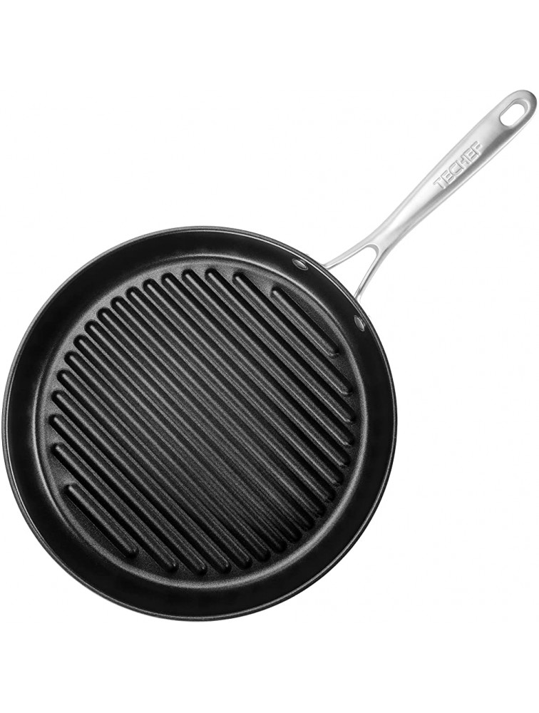 TECHEF Onyx Collection 12-Inch Grill Pan coated with New Teflon Platinum Non-Stick Coating PFOA Free 12-inch - BRIZISQLQ