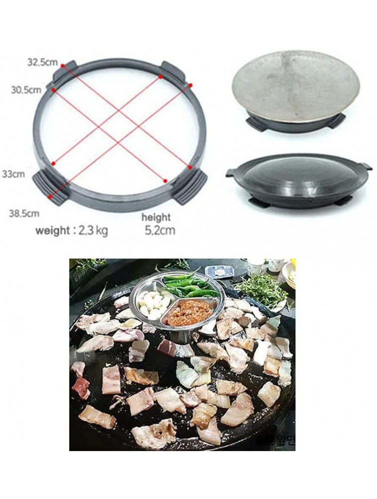 TULGIGS Multi Use Korea Traditional Cauldron Lid Grill BBQ Pan Barbecue Grill Pan,Griddle For Roasing Pork Belly,Indoor & Outdoor Nonstick Caldron Cast Iron Grilled Plate 15.35 39cm - B7NEQIYVE