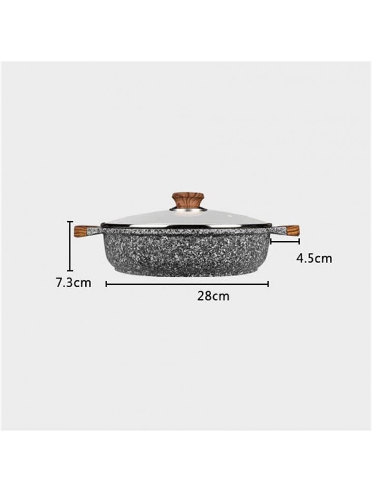 Frying Pan with Glass Lid 28cm Non-stick Frying Pan Induction Hob Coating Omelette Pan Stone Cookware Nonstick Pan with Lid for Induction Hob - B7DXCUB3D