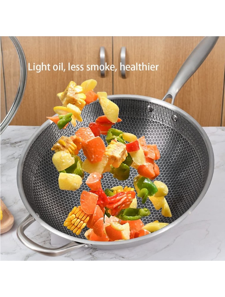 GOUCER Stainless Steel Saute Pan Woks and Stir Fry Pans Non-Stick Pan with Standable Glass Lid and Steel Helper Handle for Home All Stoves Kitchen pots - BGF55H9G5
