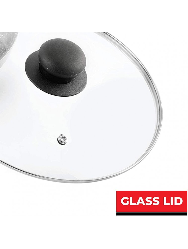 Heavy Weight Non Stick Aluminium Appam Maker Pan with Glass Lid Grey-12 Cavity - B1YC672CN