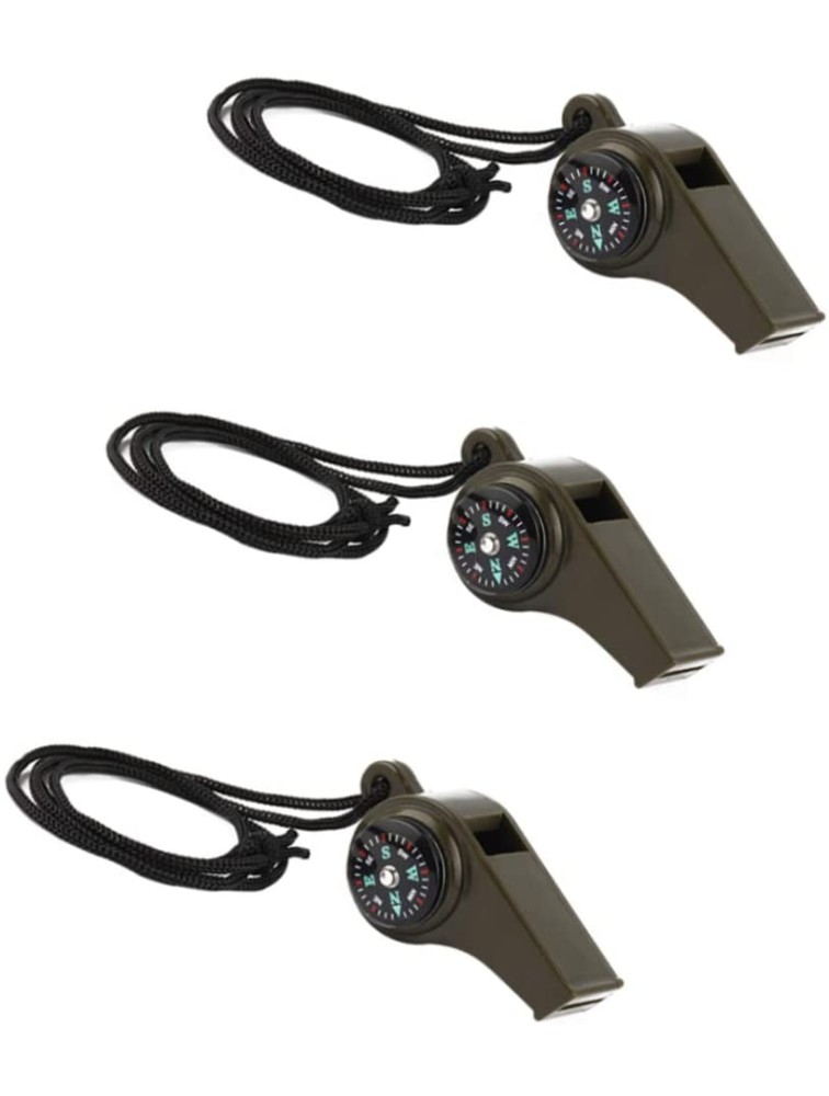 LysiMuus Emergency Whistles with Lanyard 3 in 1 Loud Safety Compass Thermometer Whistle 3PCS - BA8G56C44