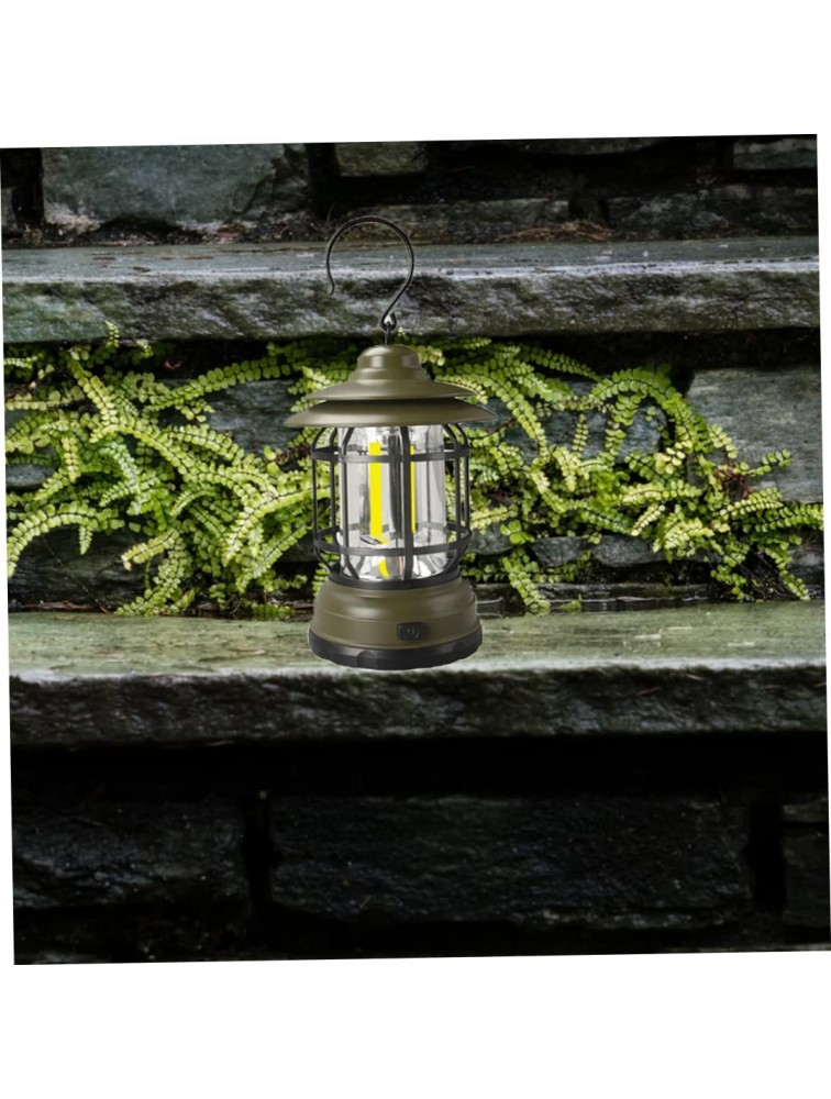 LysiMuus Retro Camping Lantern Waterproof Vintage COB Hanging Light with Hook No Battery Green - B91XR75NU