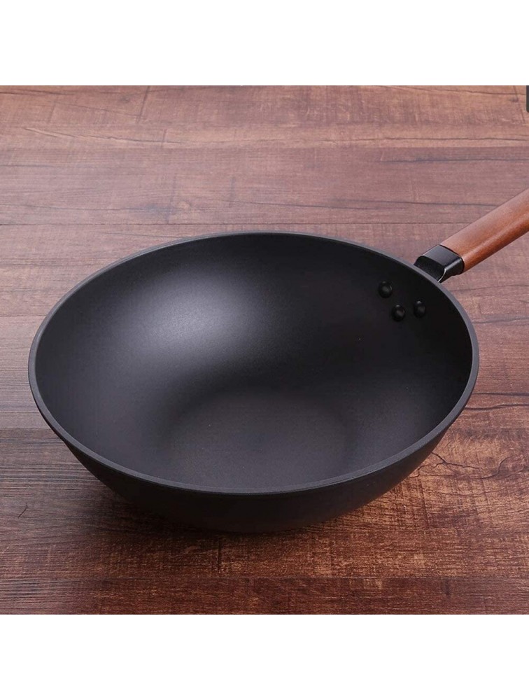 MIAOMSI Iron Wok Traditional Handmade Iron Wok Non-Stick Pan Non-Coating Induction and Gas Cooker Cookware - B4TJ7YH1V