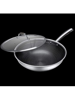 MIAOMSI Non-Stick Pan Honeycomb Stainless Steel Frying Pan Without Oil Smoke Frying Pan Wok - BR1HDXO2H