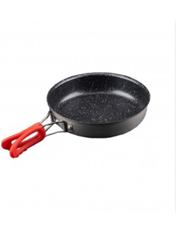 MIAOMSI Safe Saute Pan Outdoor Frying Pan with Folding Handle High Strength Oxidation Pot Camping Cooking Picnic Backpack Cookware Suitable for Gas Stove - BLL3Q13E6
