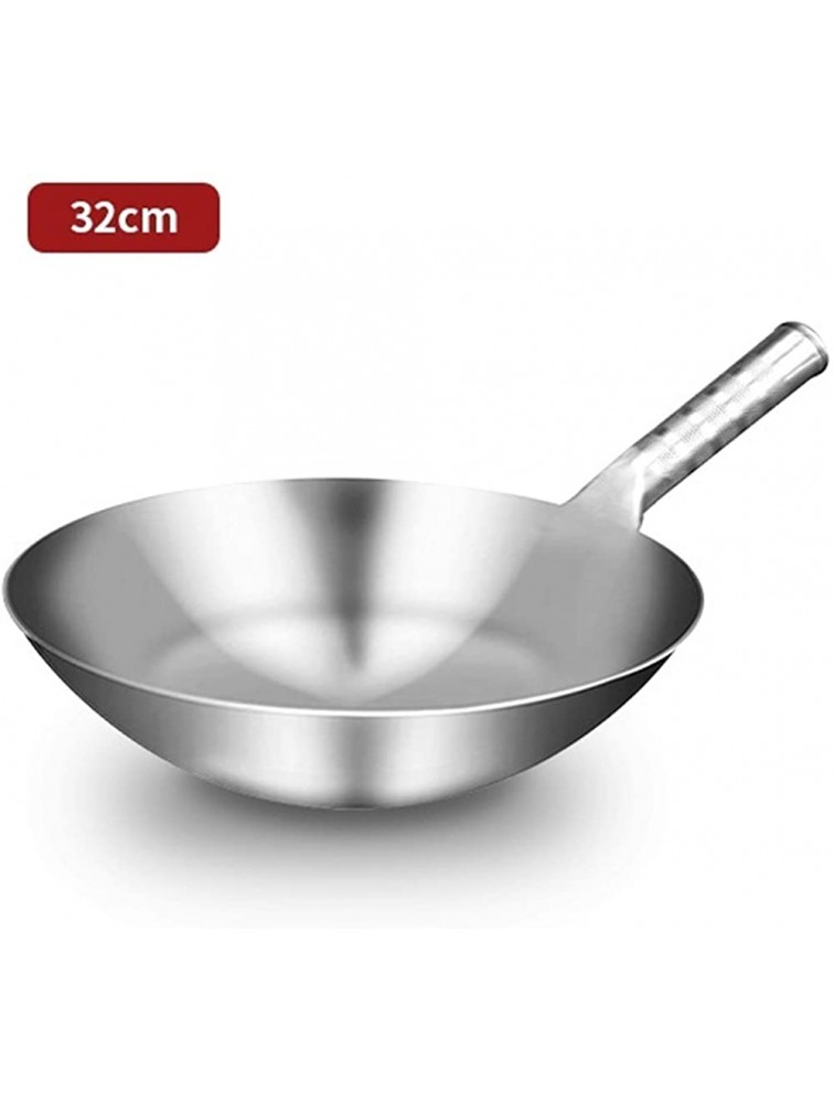 MIAOMSI Stainless Steel Wok 1.8mm Thick Chinese Handmade Wok Traditional Non Stick Rusting Gas Wok Cooker Pan Cooking - BKZ0BIAO2