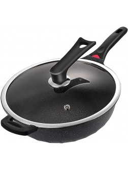 Non-stick Cookware Fit For Stone Non Stick Frying Pan Can Mini Lamb Frying Pans Pancake Egg Pan Gas Stove Cauldron Induction Cooker Color : 28cm with lid - BOWQUDTEL