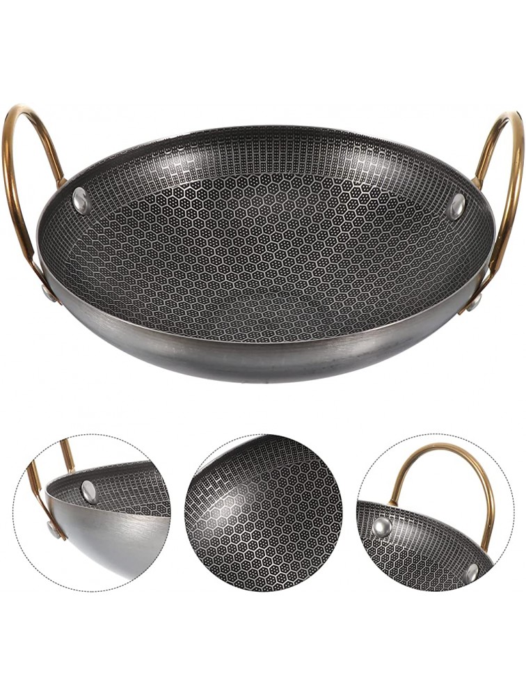 OSALADI Stainless Steel Paella Pan Skillet: Non Stick Everyday Pan 9 Inch Seafood Steamer Cooking Pot with Handle Induction Cooktop Pan Home Kitchen Restaurant - BBKKHM86P