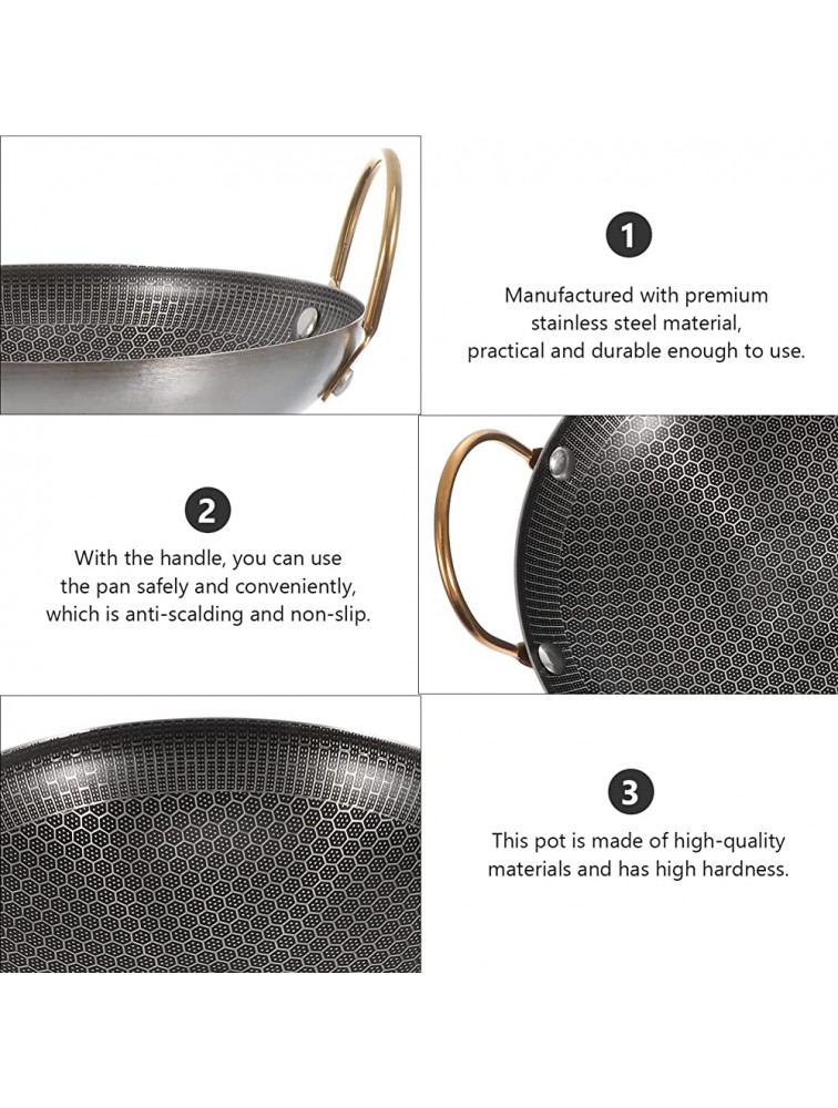 OSALADI Stainless Steel Paella Pan Skillet: Non Stick Everyday Pan 9 Inch Seafood Steamer Cooking Pot with Handle Induction Cooktop Pan Home Kitchen Restaurant - BBKKHM86P