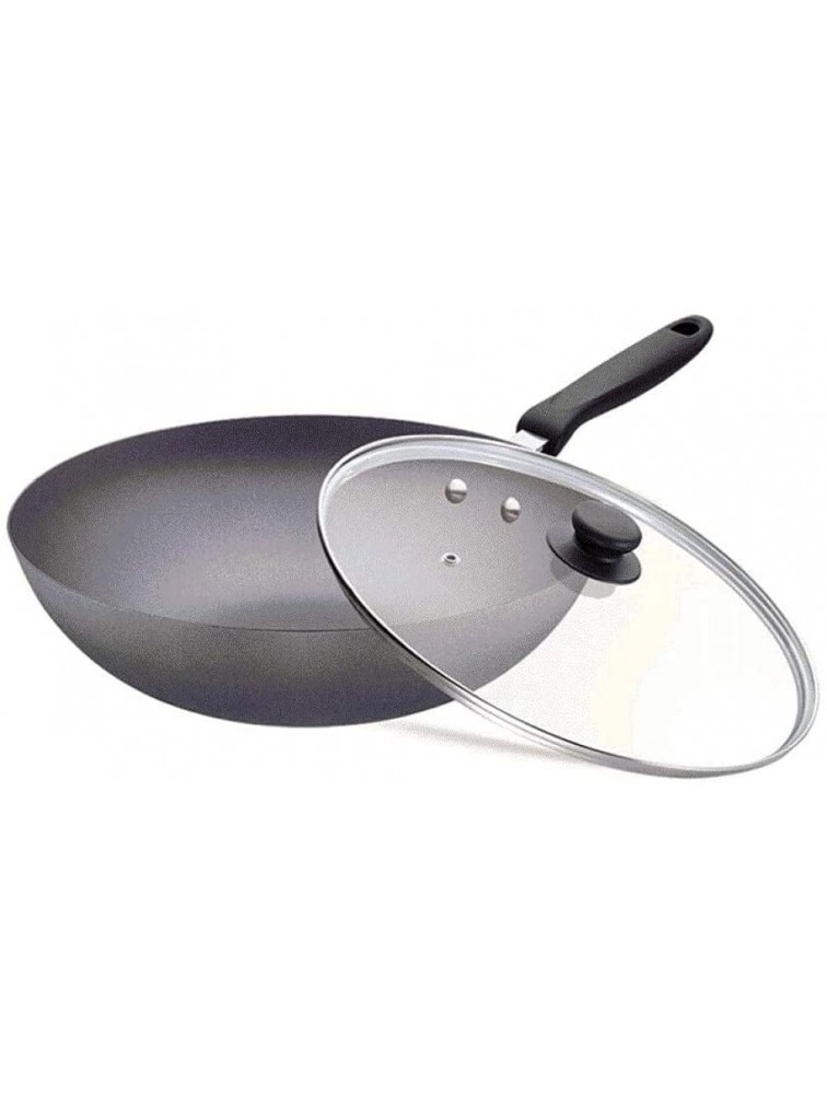 Shoichio Nonstick Woks and Stir Fry Pans with Lid Frying Basket Steam Rack Nonstick Wok Pan with Lid-30cm - BY0XGDRAZ