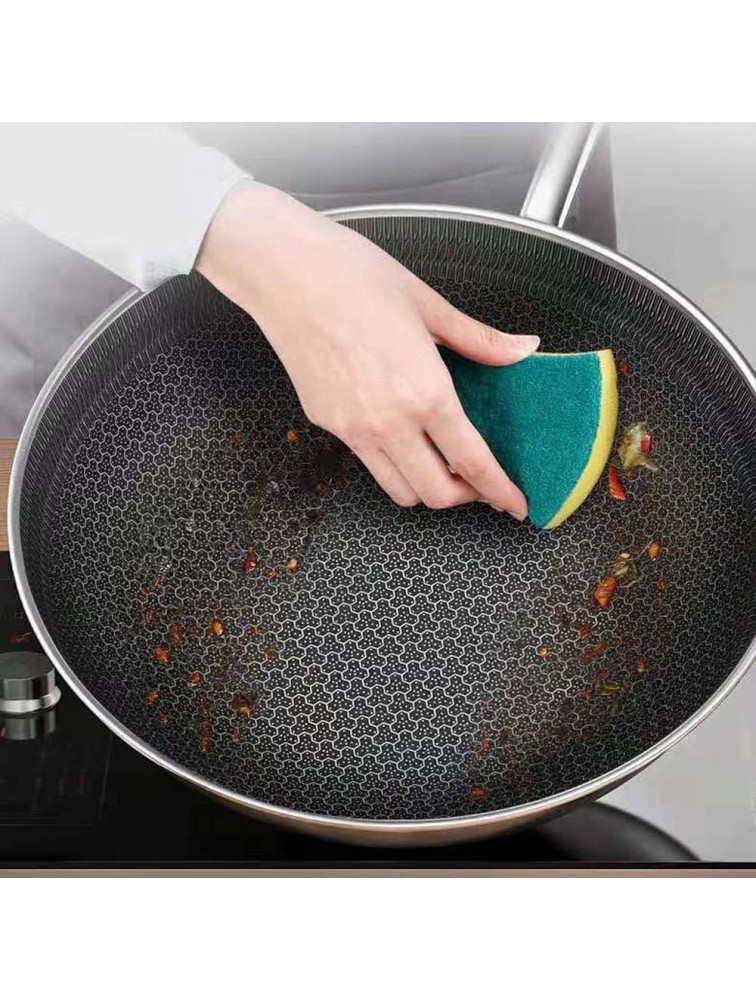 zhaohupinpai 32cm Stainless Steel Wok丨12.5 Inch Honeycomb Nonstick Pan Stir Fry Pan丨316L Stainless Steel Material丨honeycomb Texture Anti-sticking丨with Stand-up Glass Lid丨Don't Pick The Stove - BQ90XL01V