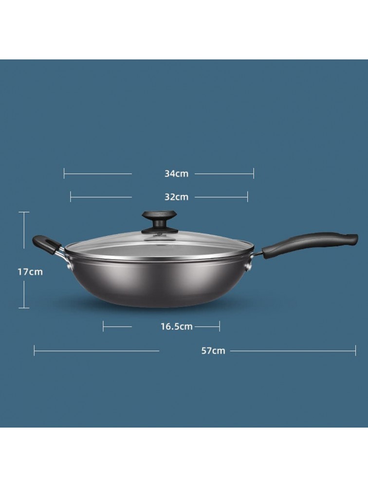 zhaohupinpai Non-Stick Wok 丨 Special Gas Stove for Household Induction Cooker Suitable for Cooking Pot 丨 12.5 Inch Frying Pan 丨 32CM Multi-Function Frying Pan with Glass Lid - BVRIQVMCA
