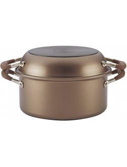 Anolon 83868 Advanced Hard Anodized Nonstick Stockpot Dutch Oven with Frying Skillet Pan 5 Quart and 11 Inch Bronze Brown - BTTSUIGPS