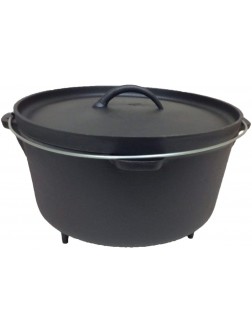 Cuisiland 16 quarts pre-seasoned Dutch Oven with lip lid and legs - BJEBWUUD5