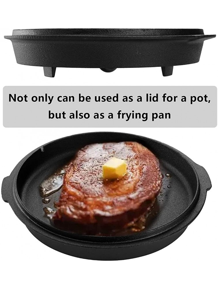 Jucoan 9 Quart Cast Iron Dutch Oven with 12 Inch Dual Function Lid Skillet Lid Lifter and Stand 2-In-1 Cooker Casserole Pot for Outdoor Camping Cooking BBQ - B90YHPHP1