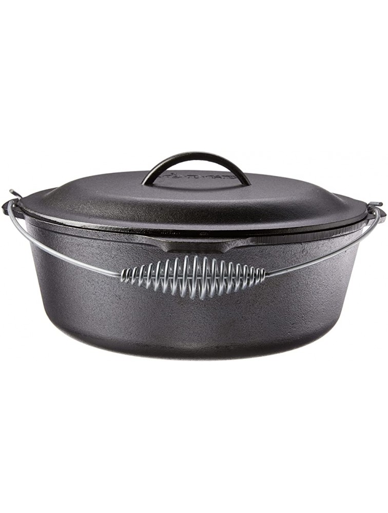 Lodge 9 Quart Cast Iron Dutch Oven. Pre Seasoned Cast Iron Pot and Lid with Wire Bail for Camp Cooking - BF0BSMDRA