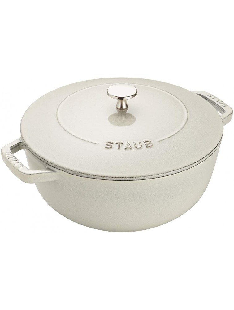 Staub Cast Iron 3.75-qt Essential French Oven White Truffle Made in France - B7FKMOUN0
