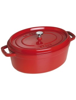 Staub Cast Iron 7-qt Oval Cocotte Cherry Made in France - B01Z6VIUX